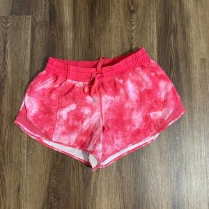 Lululemon Red Tie Dye Lined Shorts size 10
